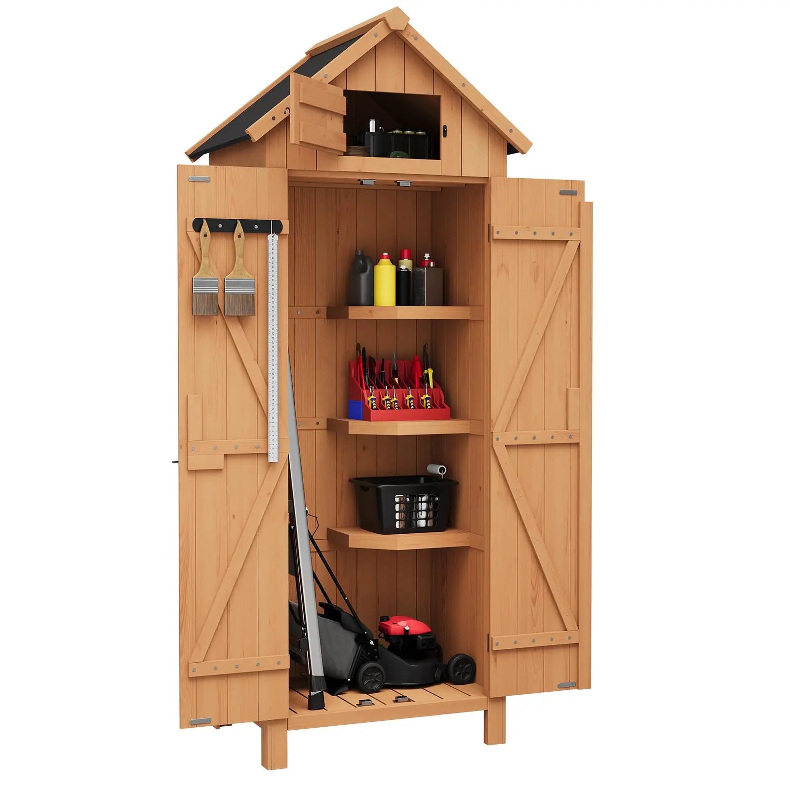 70" Wooden Outdoor Storage Shed