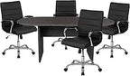 5 Piece Oval Conference Table Set