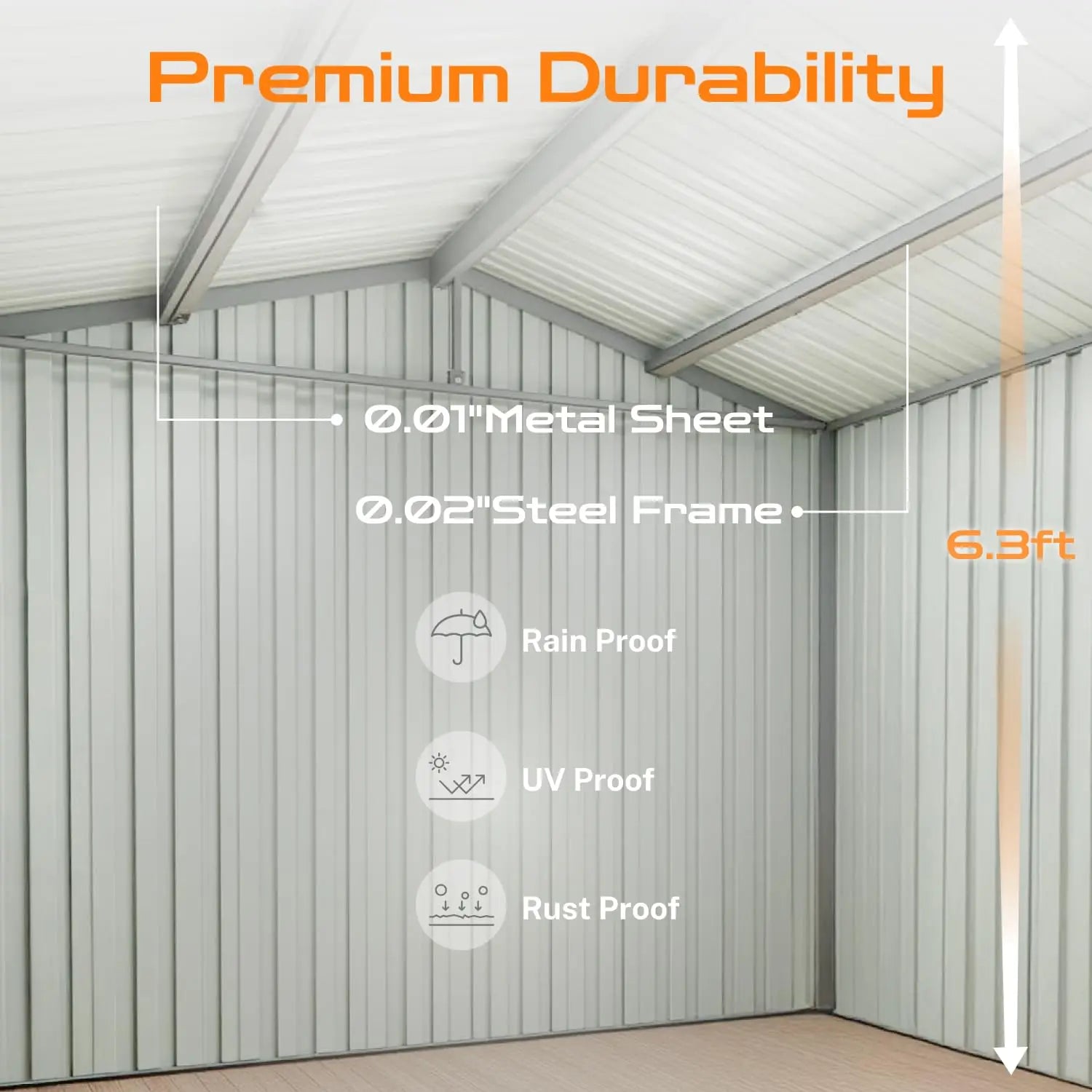 6x4FT Metal Outdoor Storage Shed