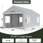 10x20 Ft, Heavy Duty Carport