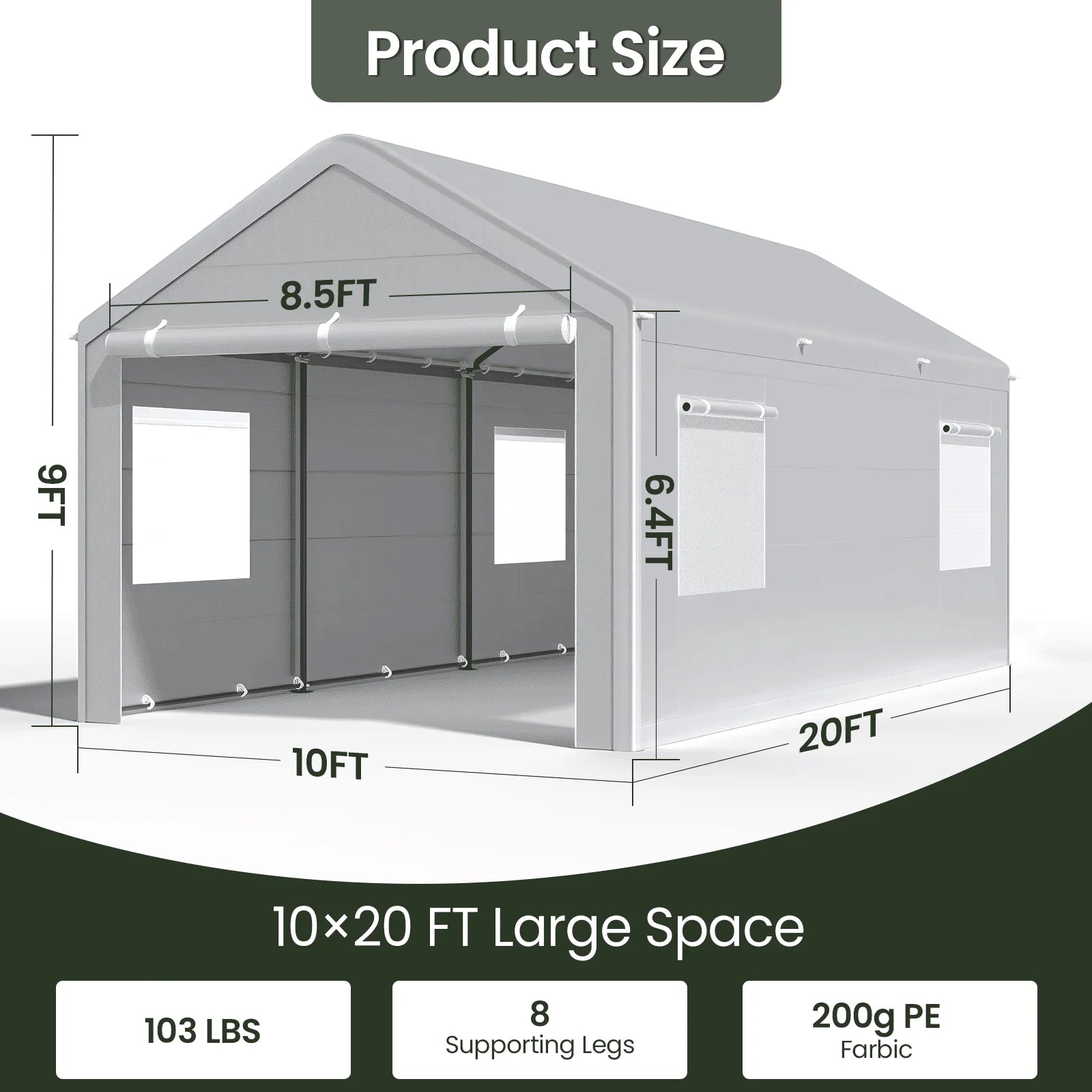 10x20 Ft, Heavy Duty Carport