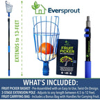 Telescoping Fruit Picker with 20+ Foot Reach