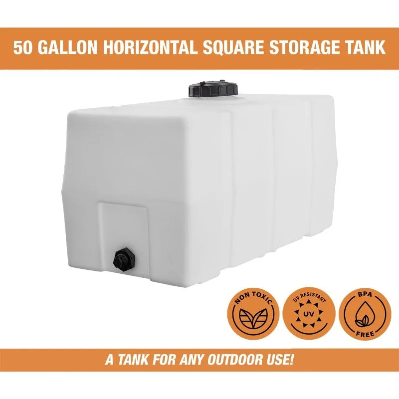 Square Reservoir Water Tank, 50 Gallon