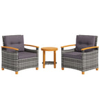 3 Pieces Wicker Patio Bistro Set