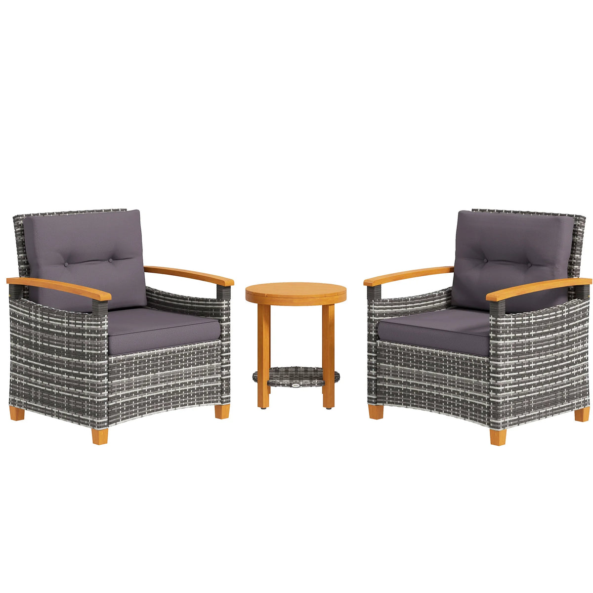 3 Pieces Wicker Patio Bistro Set