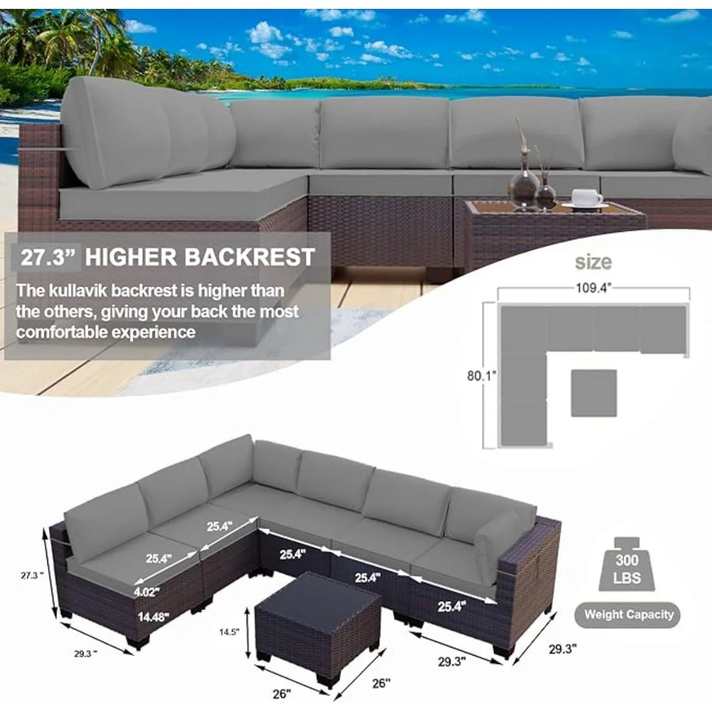 7 Pieces Patio Furniture Set