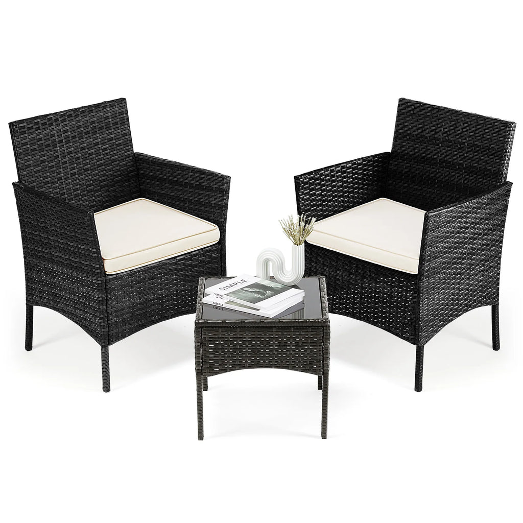 3 Piece Wicker Outdoor Patio Furniture Set