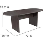 5 Piece Oval Conference Table Set