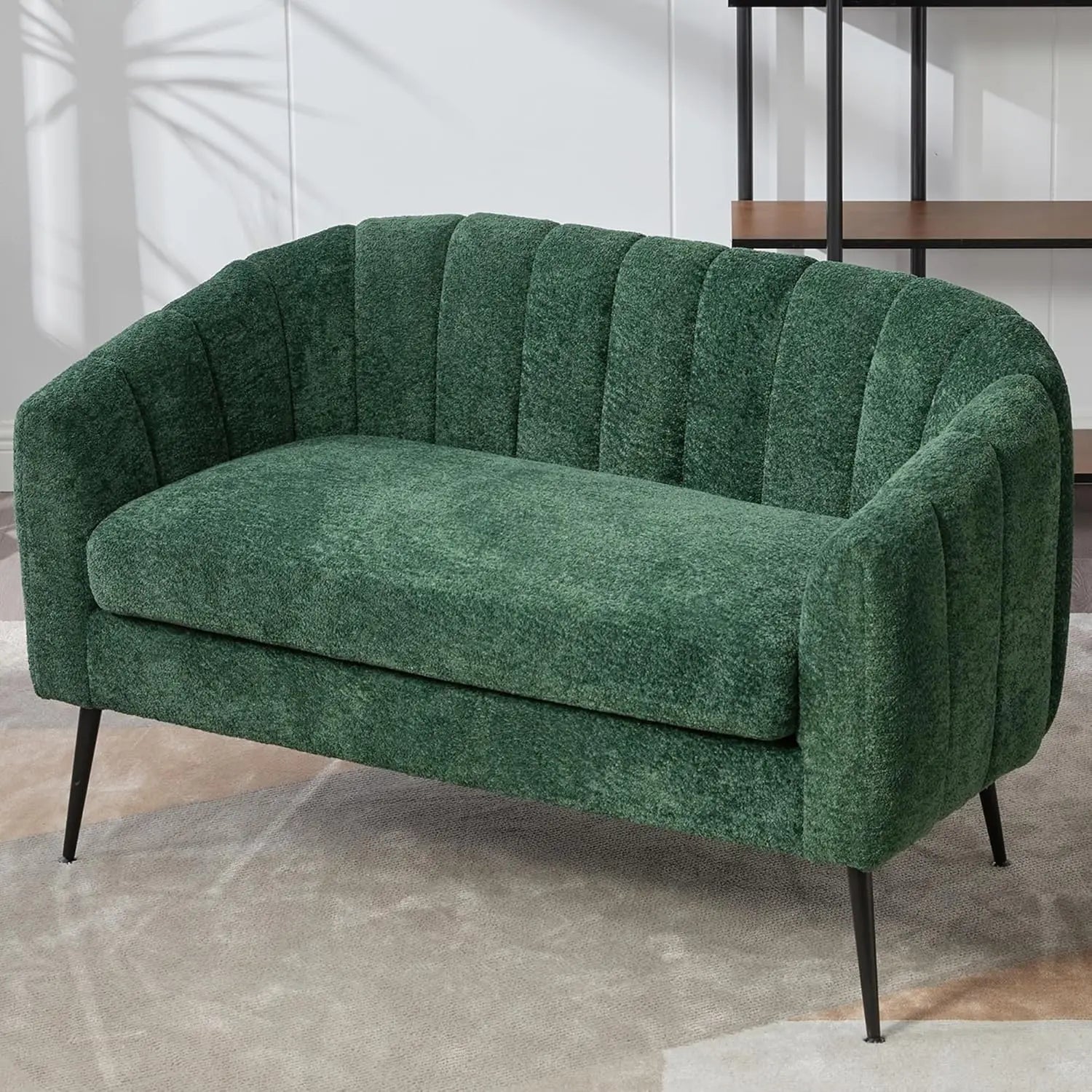 Ivory Chenille Loveseat