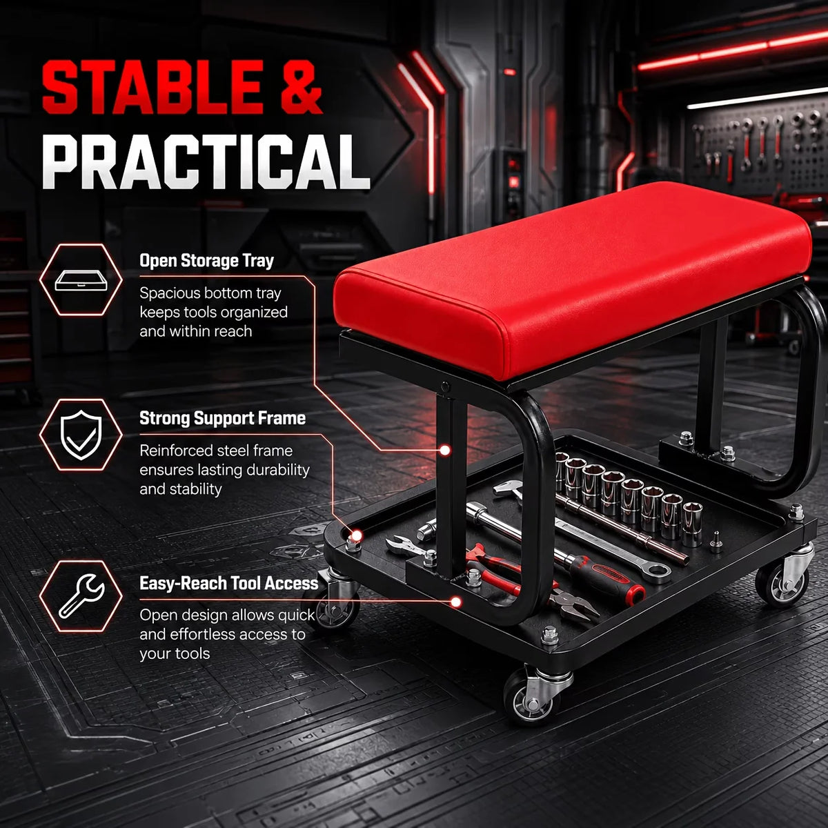 2-in-1 Foldable Rolling Creeper