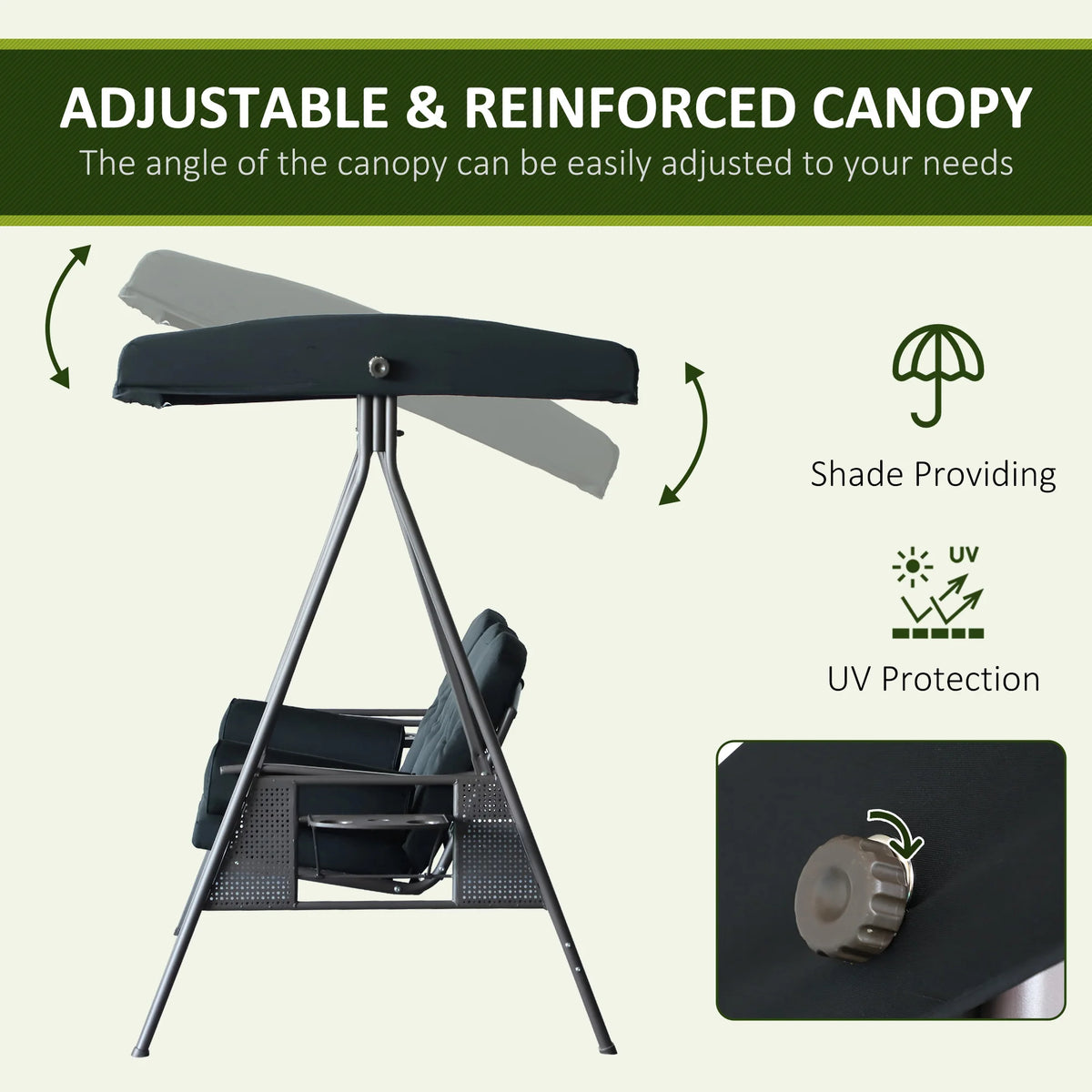 Cushioned Patio Glider Swing