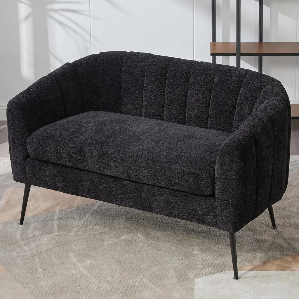 Ivory Chenille Loveseat