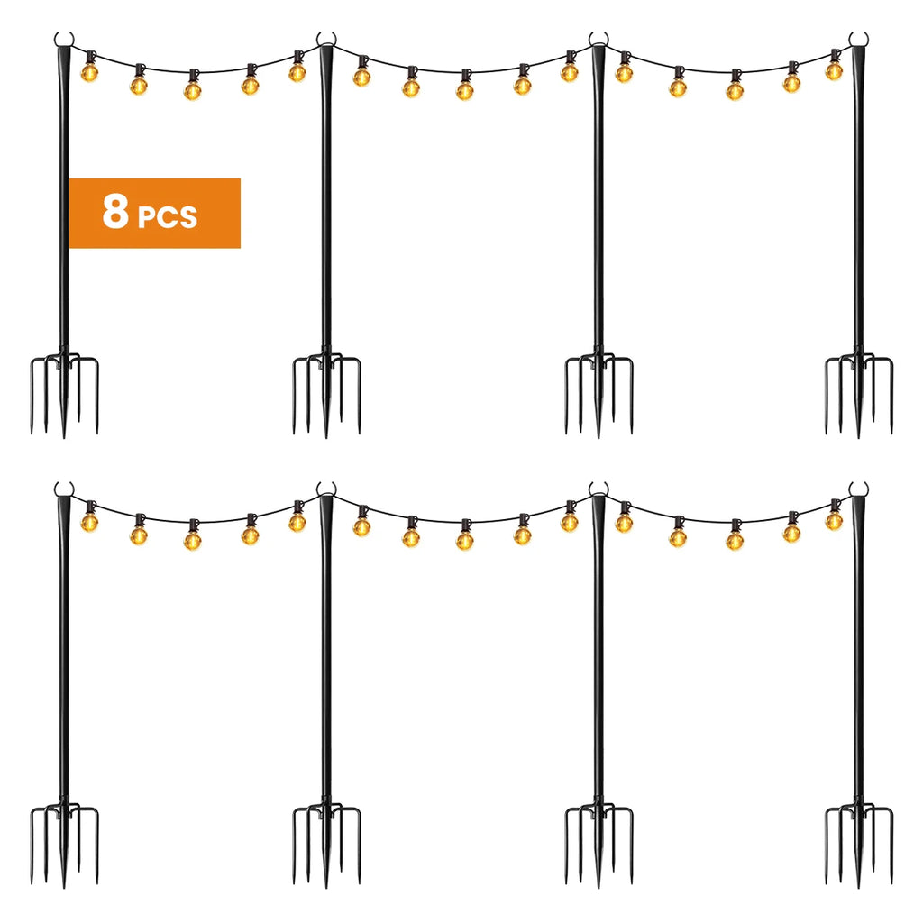 Patio String Lights and Poles