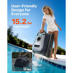 Gosvor LiteVac G1 Pool Vacuum, Wall & Waterline Cleaning, Double Filtration, 150-Min Battery Life for Smart Mode,