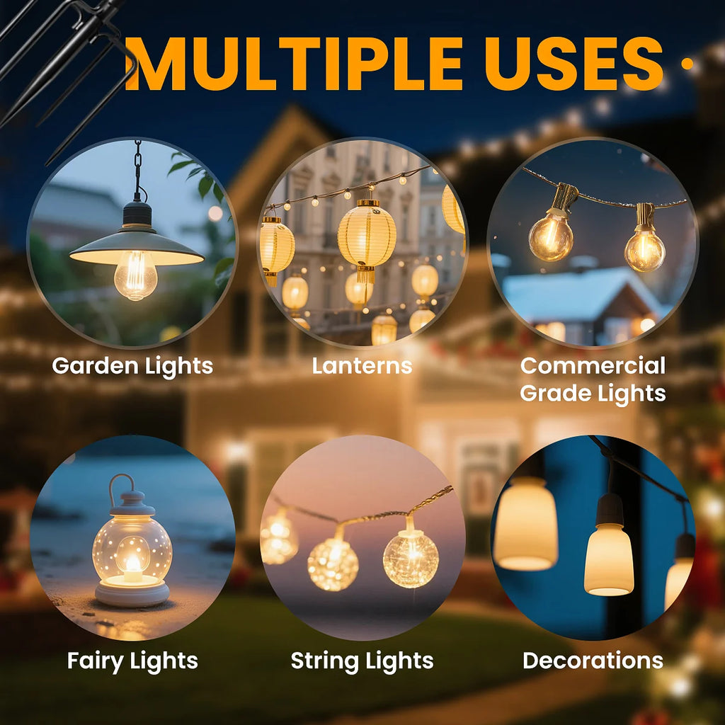 Patio String Lights and Poles