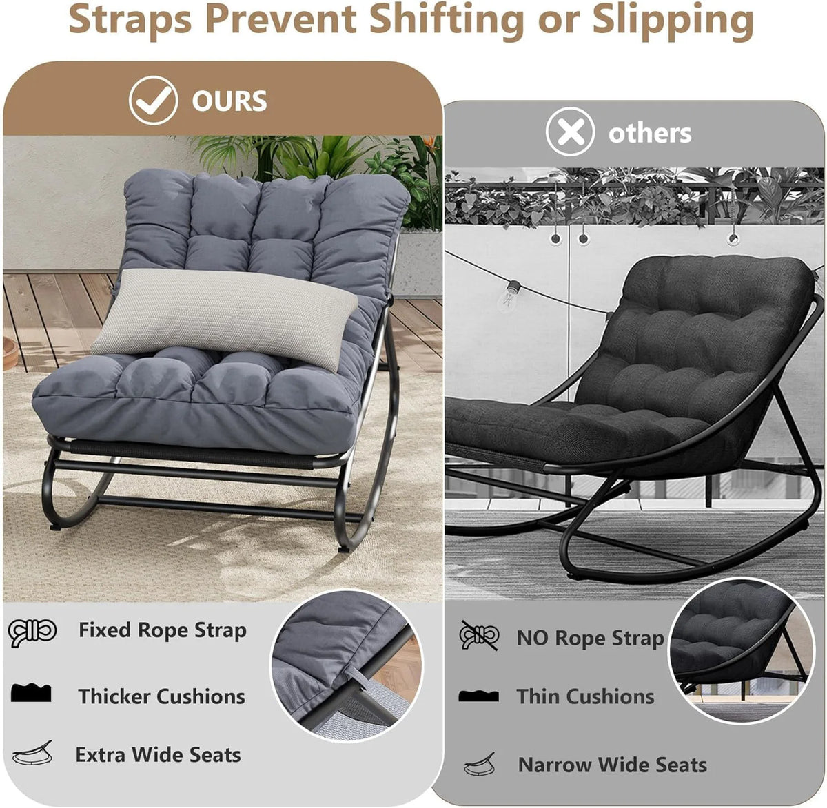 Oversized Patio Rocking Chair