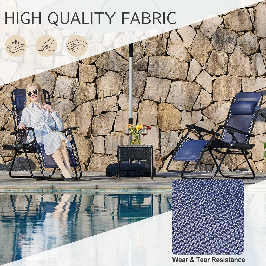 Portable Zero Gravity Recliner Chairs Set of 2 Outdoor