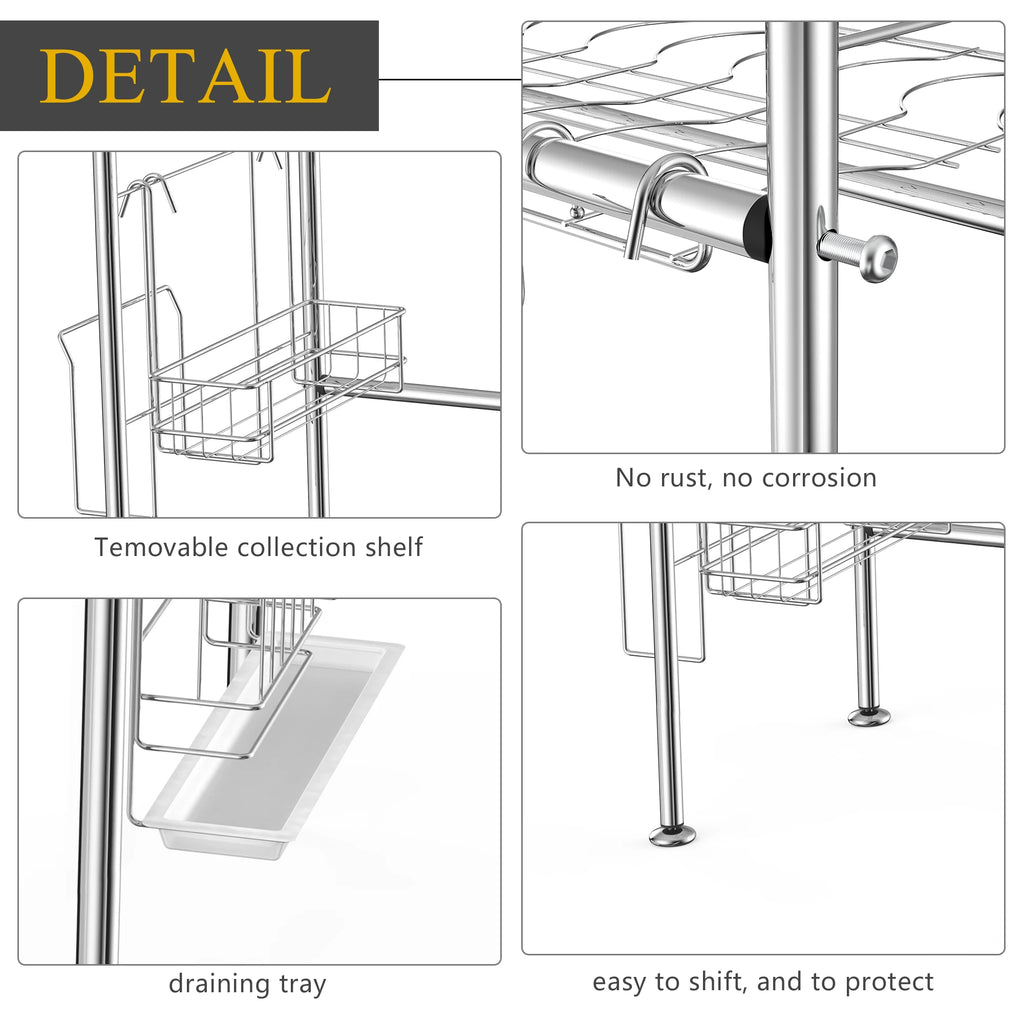 2Tier Dish Drying Rack Stainless Steel