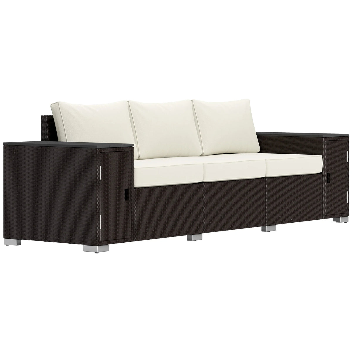 Wicker Outdoor Couch with Storage