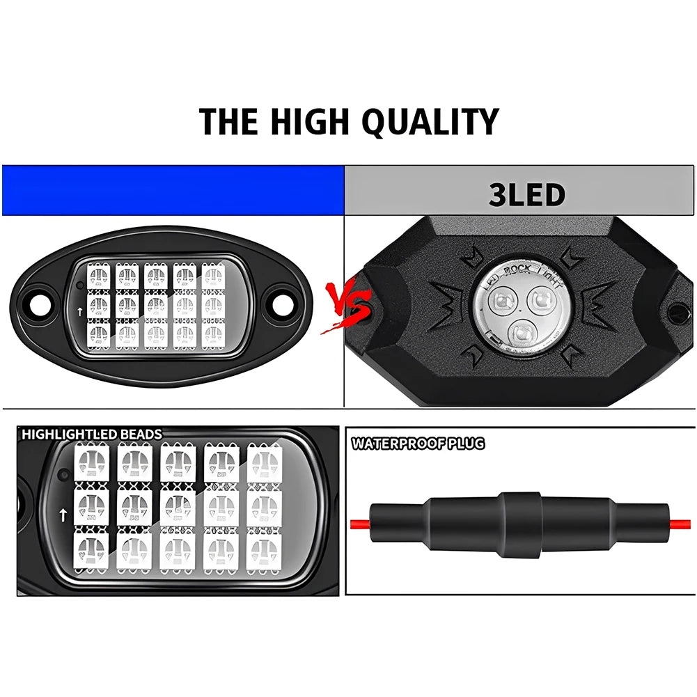 Universal 4 Pods RGB Car LED Rock Lights