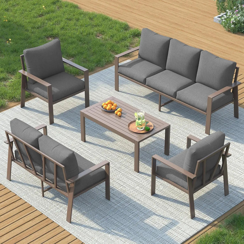 7-Seat Aluminum Outdoor Sectional Sofa Set