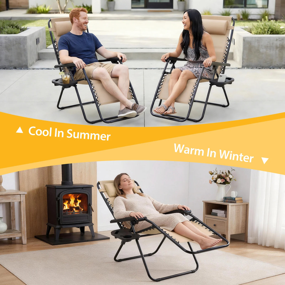Set Of Two Zero Gravity Recliner Chairs