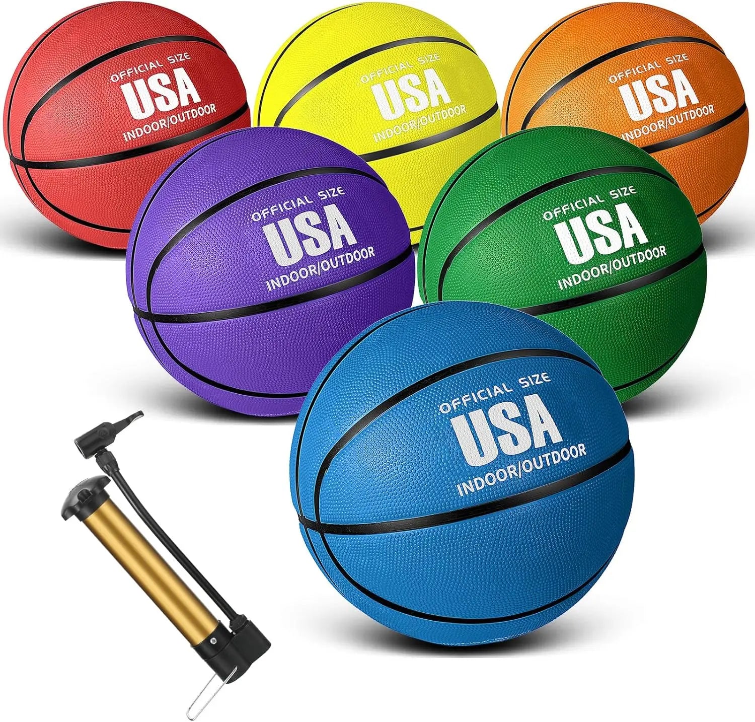 6 Pcs Rubber Basketballs