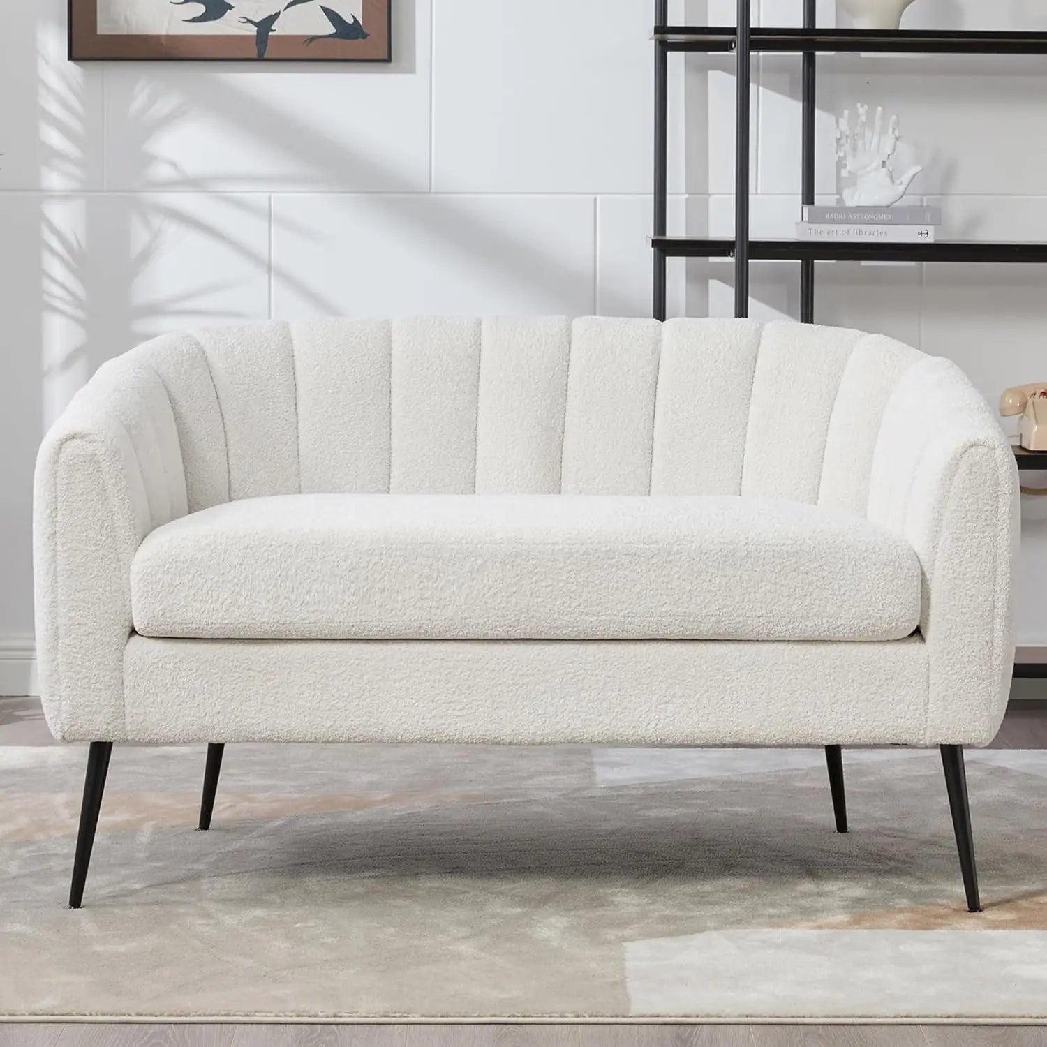 Ivory Chenille Loveseat