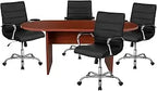 5 Piece Oval Conference Table Set