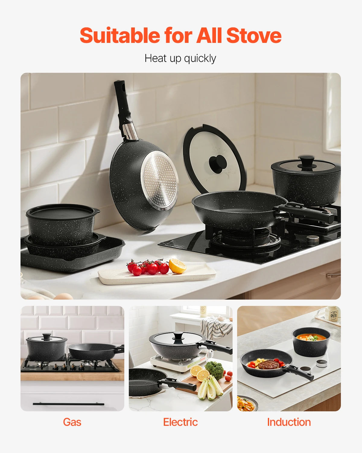 17 Pcs Nonstick Cookware Set