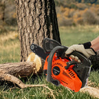 Petrol Chainsaw with 2 Stroke Engine, 25.4 cc 1.22 HP with Blade, Chainsaw, Anti-Vibration System, 56 x 21 cm, Automatic Homing