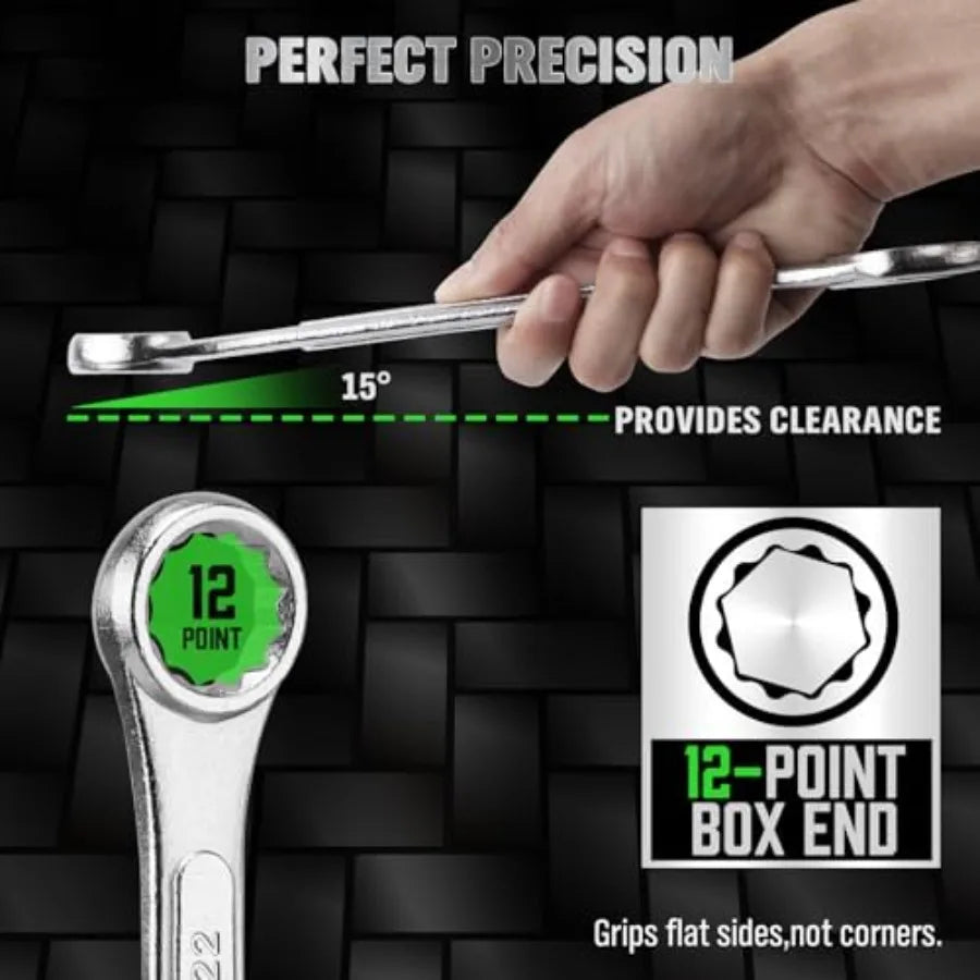 30-Piece Combination Wrench Set, Metric and SAE