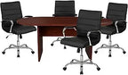 5 Piece Oval Conference Table Set