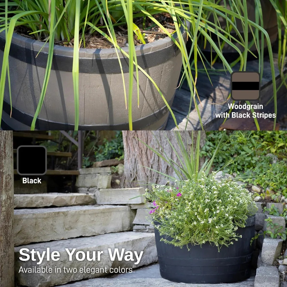 Polyethylene Whiskey Planter for Indoor or Outdoor Gardening