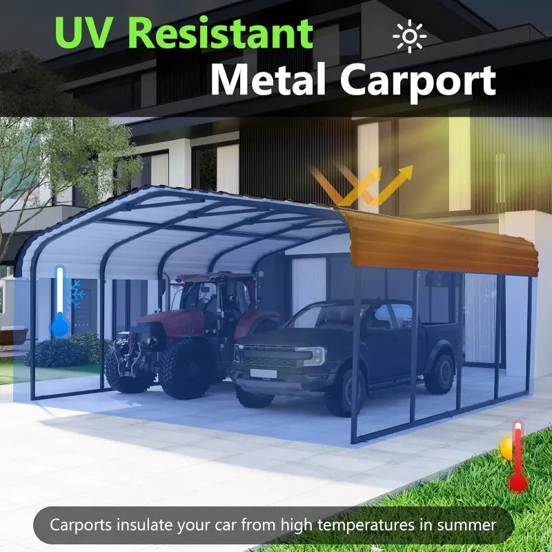 20x20 Foot Heavy Duty Metal Carport