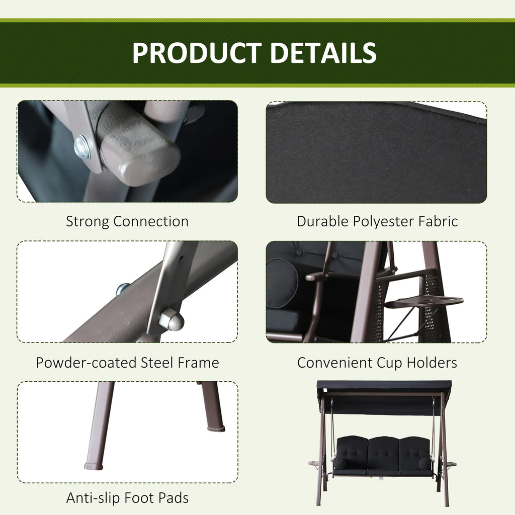 Cushioned Patio Glider Swing