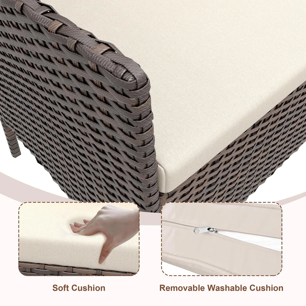 4 Piece Rattan Patio Furniture Set