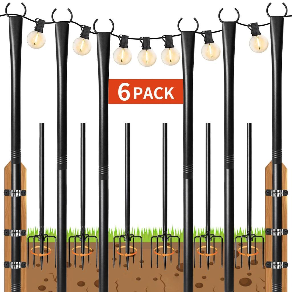 Patio String Lights and Poles