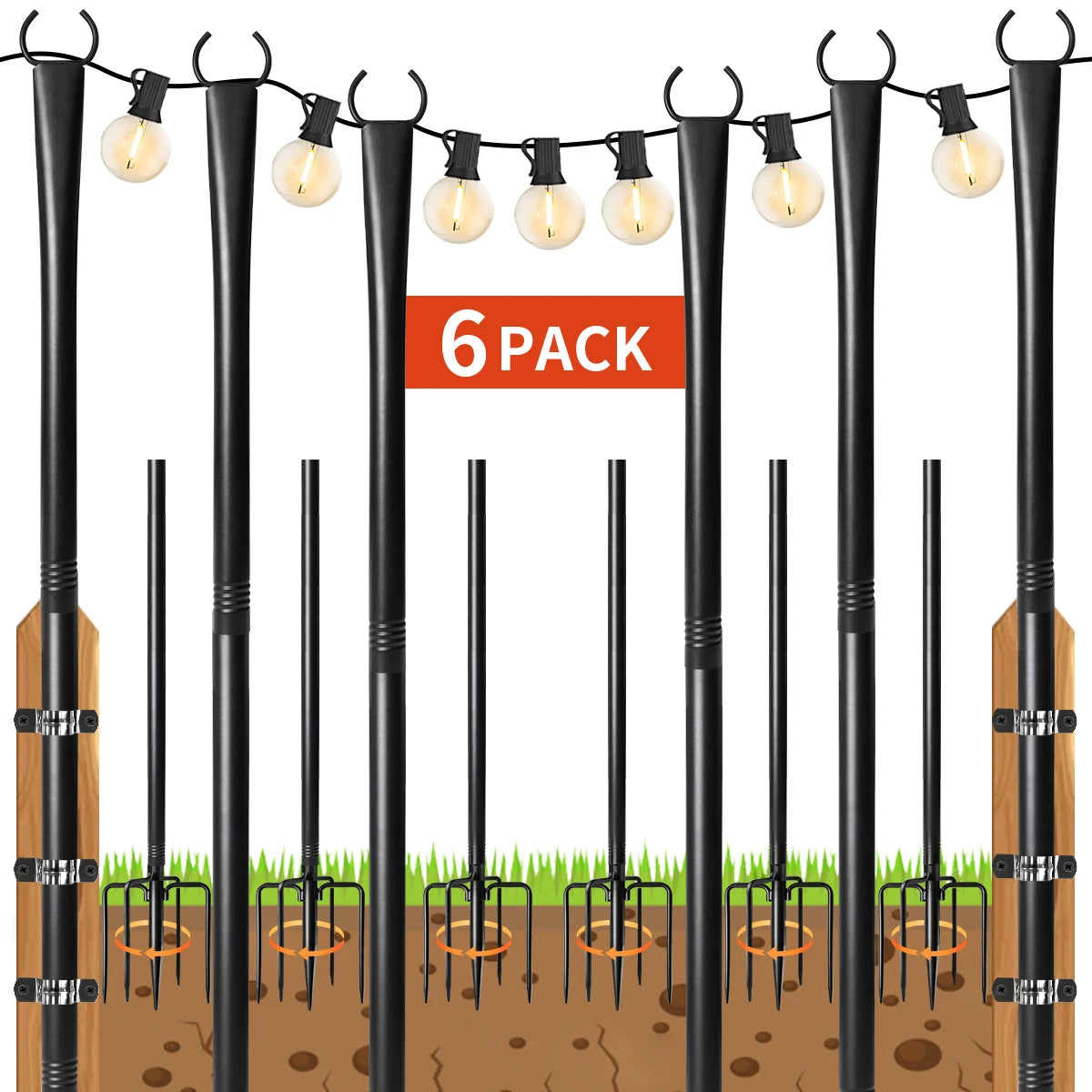 Patio String Lights and Poles
