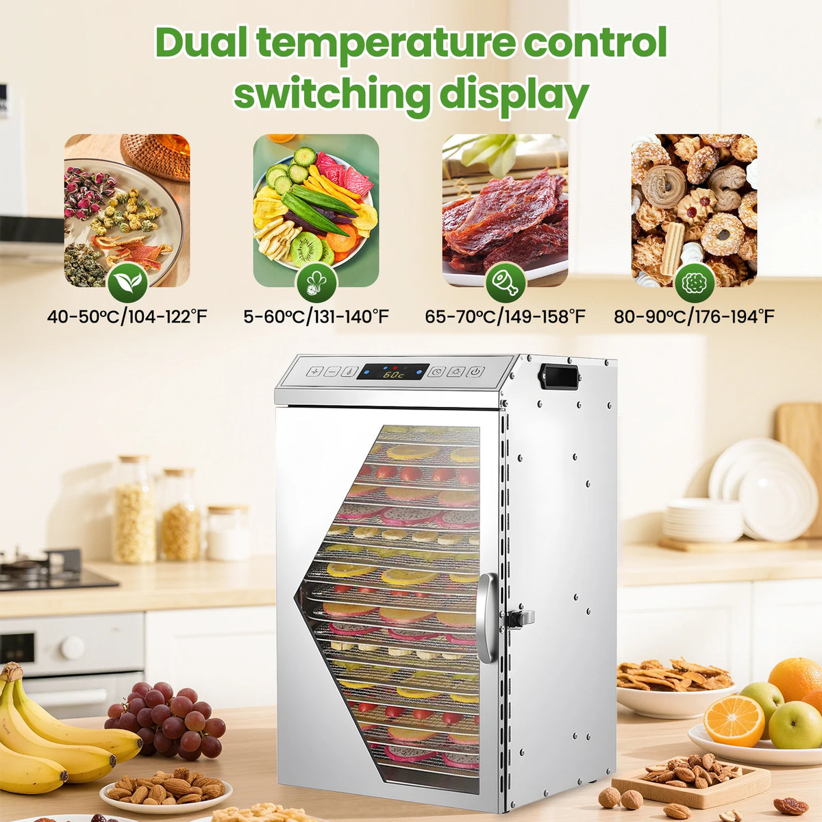 18 Tray Stainless Steel Food Dehydrator