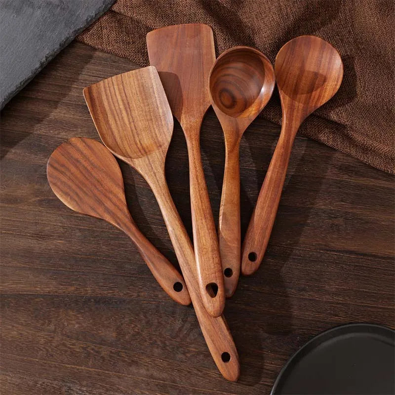 Wood Kitchenware Cooking Set