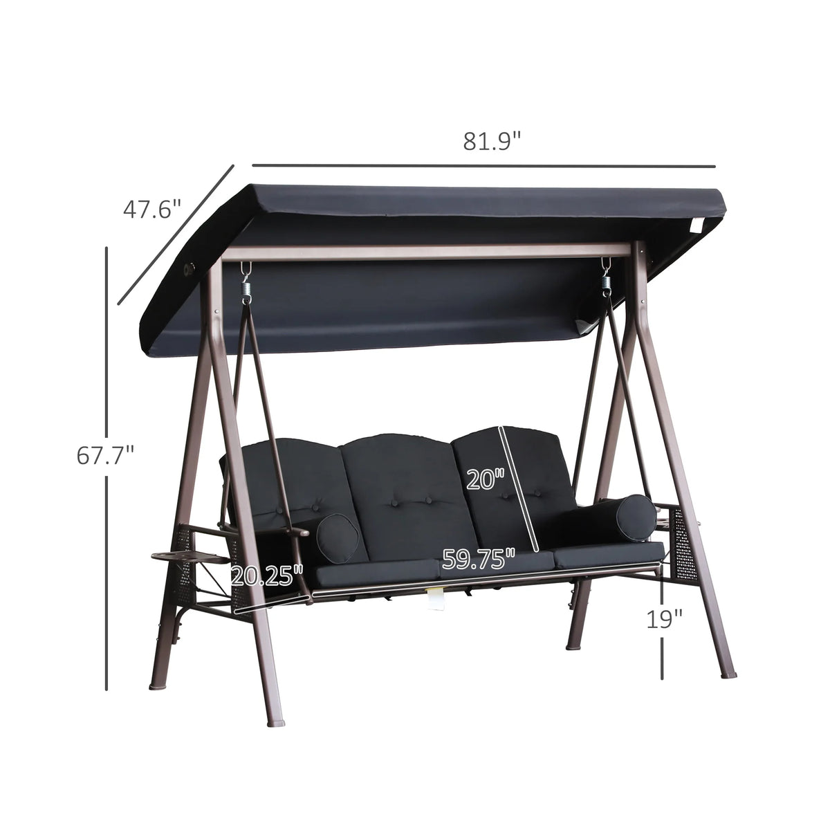 Cushioned Patio Glider Swing