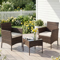 3 Piece Wicker Outdoor Patio Furniture Set