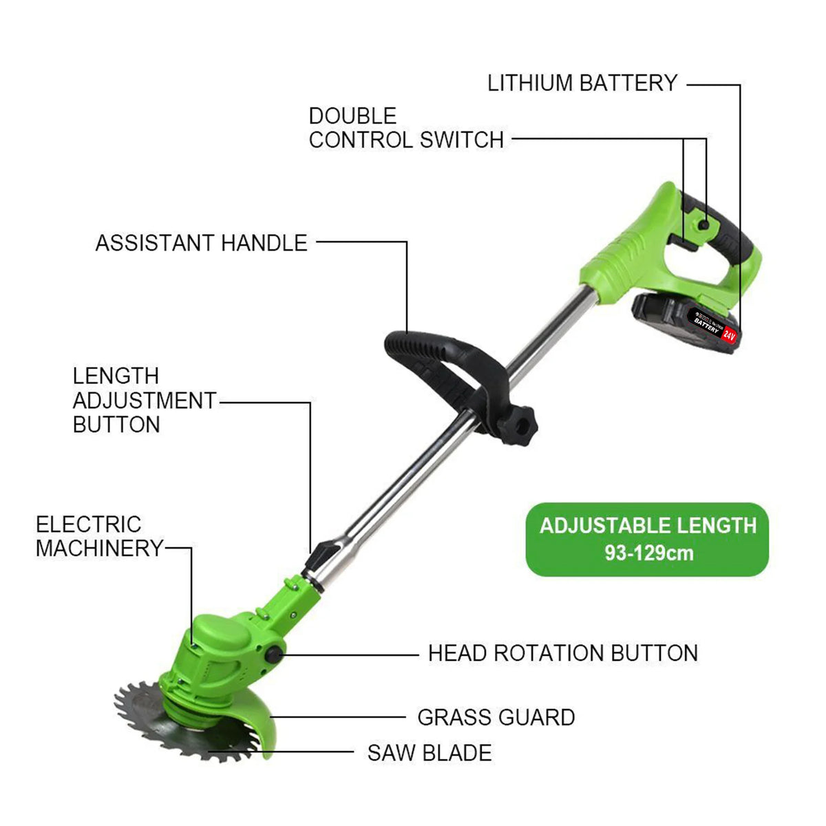 2-in-1 Cordless Electric  Lawn Trimmer