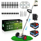 21V Cordless Lawn Mower 3-in-1 Electric Grass Trimmer Lightweight with 2x2.0Ah Batteries Edger Brush Cutter for Yard Garden Tool