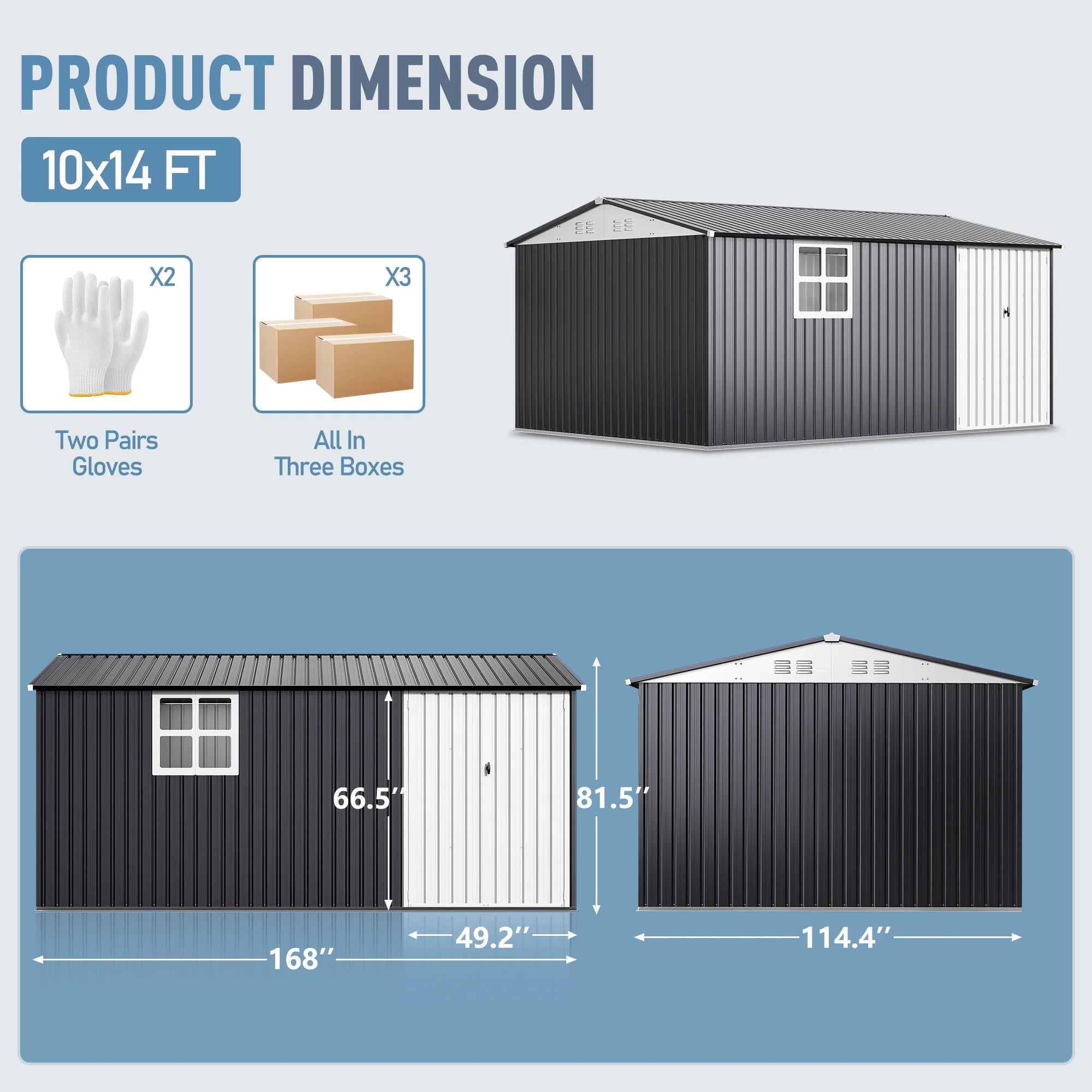 Outdoor Metal Storage Shed with Window