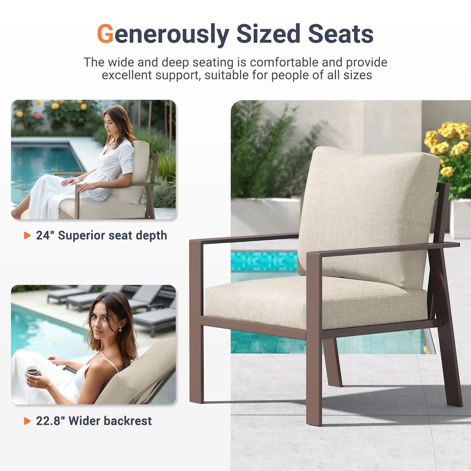 7-Seat Aluminum Outdoor Sectional Sofa Set