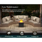11-Piece Outdoor Wicker Sectional Sofa Set with Storage