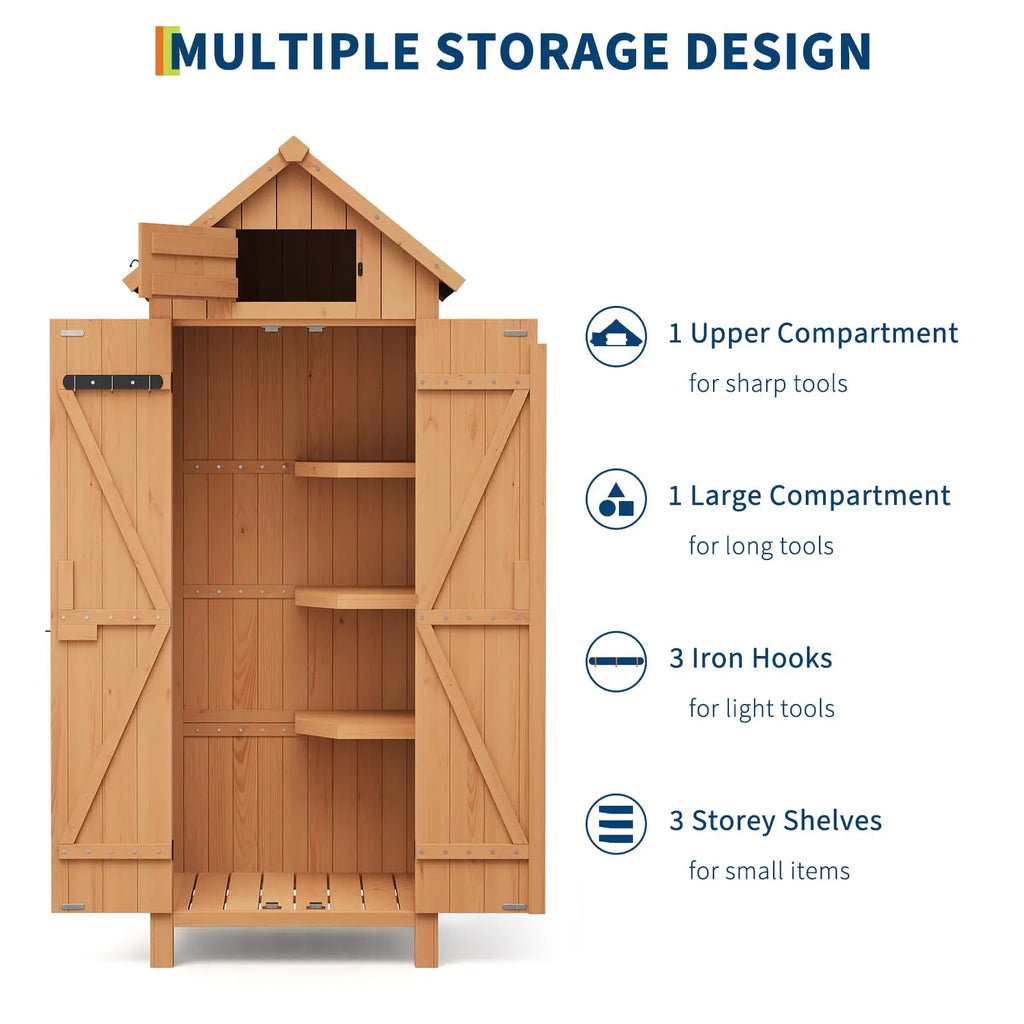 70" Wooden Outdoor Storage Shed