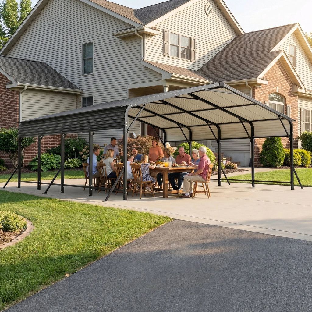 20×20 FT Heavy duty Galvanized Steel Carport